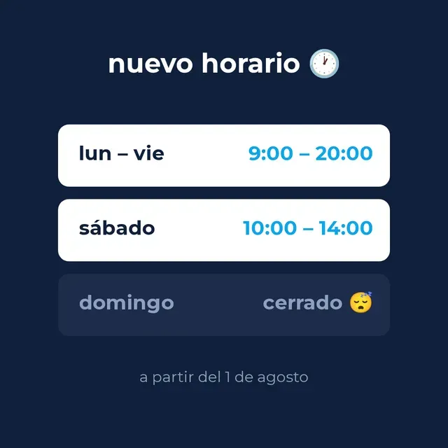Anuncio · Nuevo horario