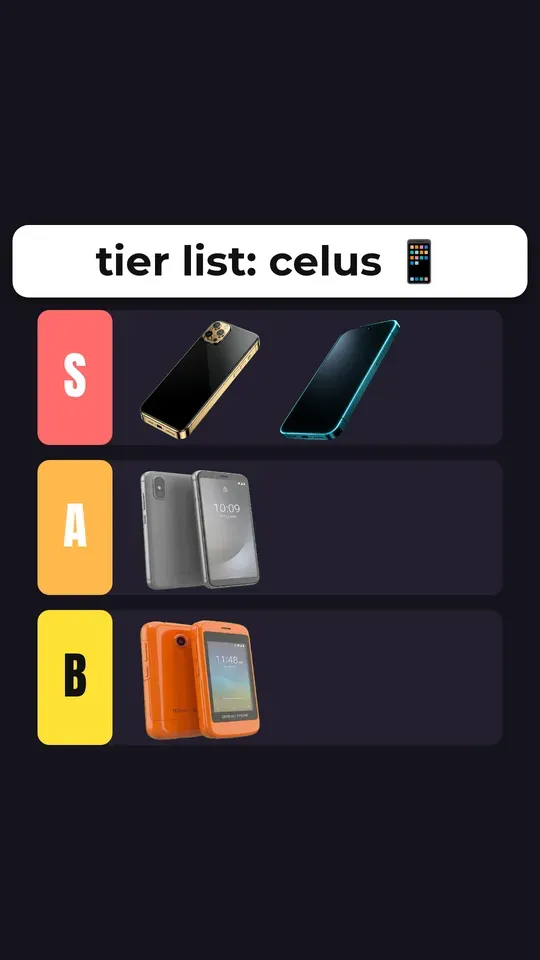 Tier list · Celulares